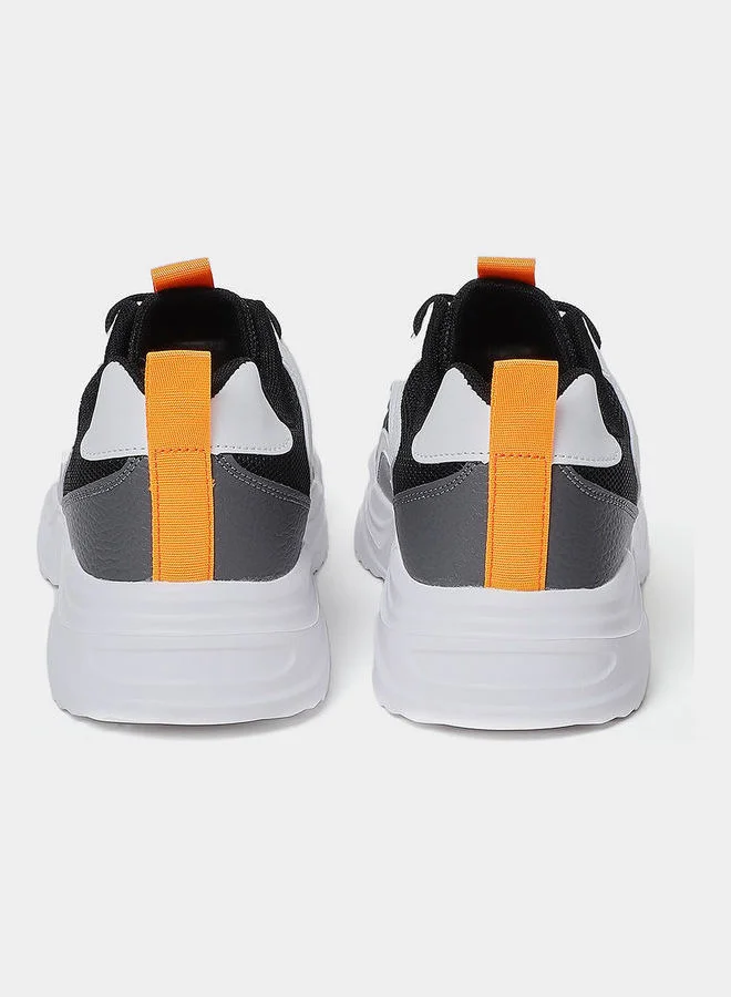 Styli Textured Chunky Sole Lace Up Sneakers