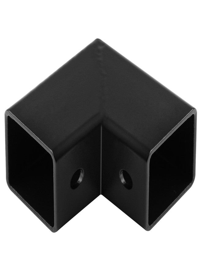 MOUNTAIN_ARK 8 Pack 1" Black Square Tube Connector, 2 Way L Shaped Fitting, Elbow Corner Joint Fence Rail Clamps, 2 mm Thick - Image 2