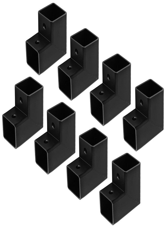 MOUNTAIN_ARK 8 Pack 1" Black Square Tube Connector, 2 Way L Shaped Fitting, Elbow Corner Joint Fence Rail Clamps, 2 mm Thick - Image 4