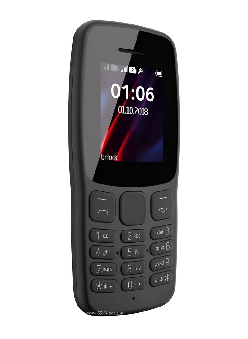 Mobile Bitz - 106 Mobile Phone Dual Sim 2018 LED Torch Light FM Radio Big Button Phone Black With 1.8 inch Display - Image 1