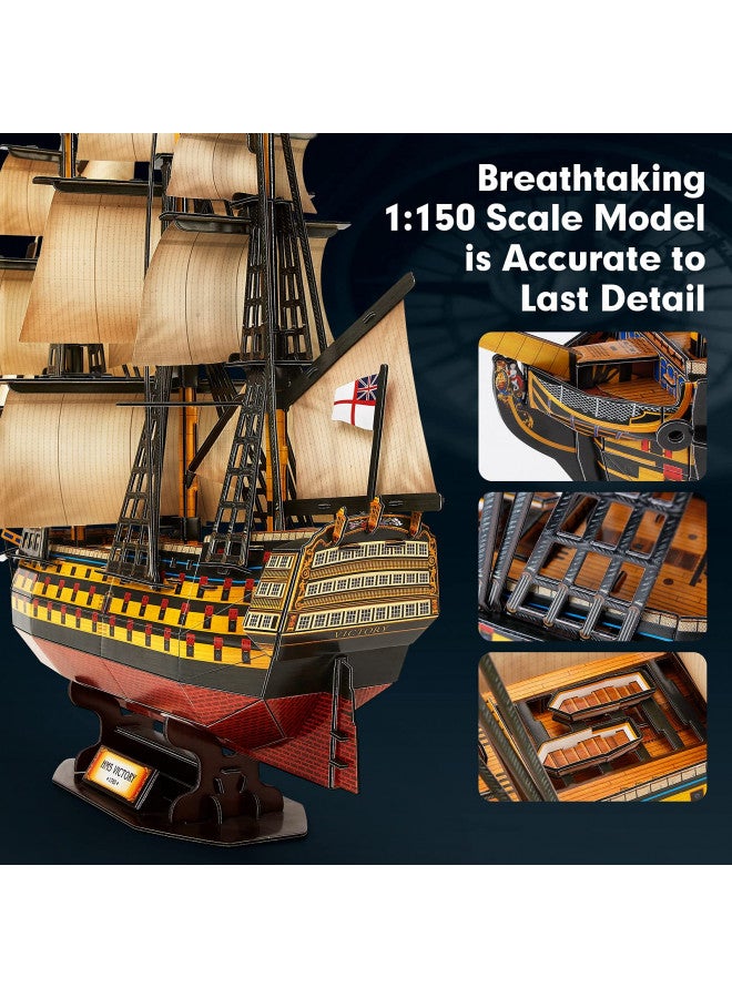 CubicFun 3D Puzzles Large HMS Victory Vessel Ship Sailboat Model Kits for Adults and Teens Toys, 189 Pieces, T4019h - Image 4
