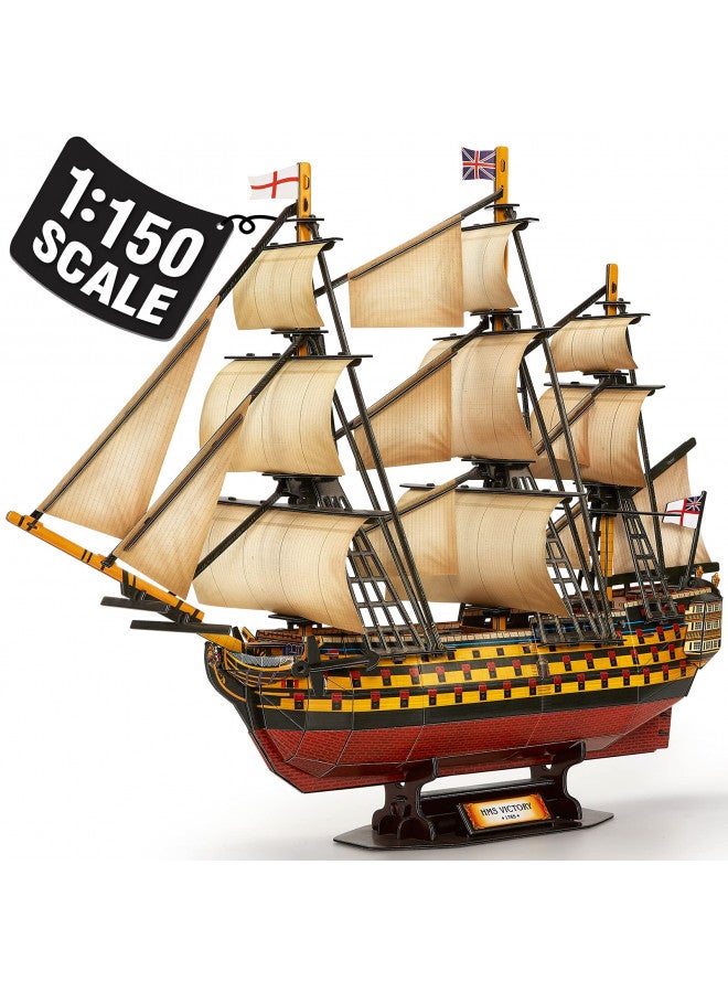 CubicFun 3D Puzzles Large HMS Victory Vessel Ship Sailboat Model Kits for Adults and Teens Toys, 189 Pieces, T4019h - Image 1
