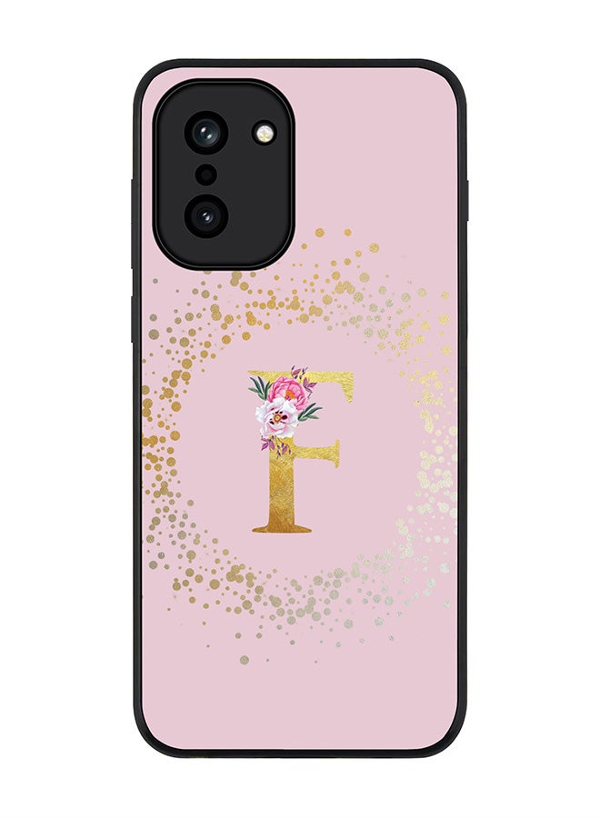For OnePlus 15R Case,Slim fit Camera Protection, Shockproof Thin Phone cover  - Custom Monogram Floral - F  (Pink )