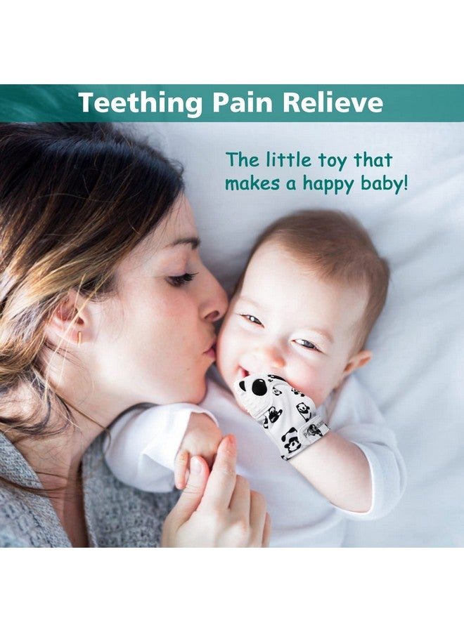 Pandanamu Baby Teething Mitten Bpa Free Panda Teething Mitts Teething Toy Infant Teether With Travel Bag(1 Pair) - Image 3