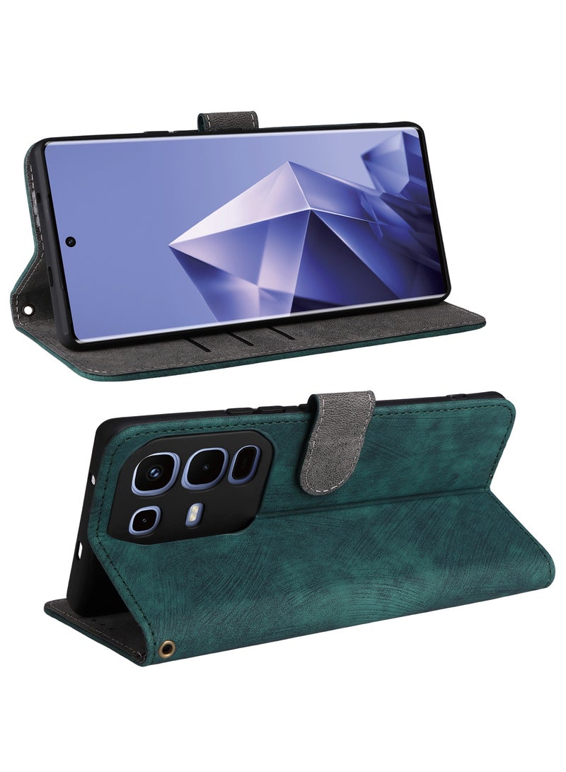 جراب لهاتف Infinix Note 50 S مع حزام يد، غطاء قابل للطي من جلد PU لحماية كاملة ومضاد للصدمات، محفظة بتصميم فوليو بفرشاة RFID مقاومة للسرقة - Image 3