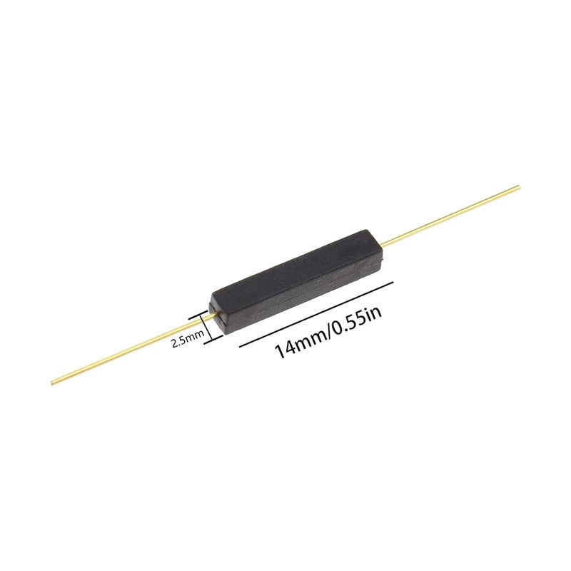 WOWOONE 5pcs Plastic Reed Switch Reed Contact Normally Open (N/O) Magnetic Induction Switch (2.5mm×14mm) with 10pcs Small Multi-Use Round Magnets - Image 2