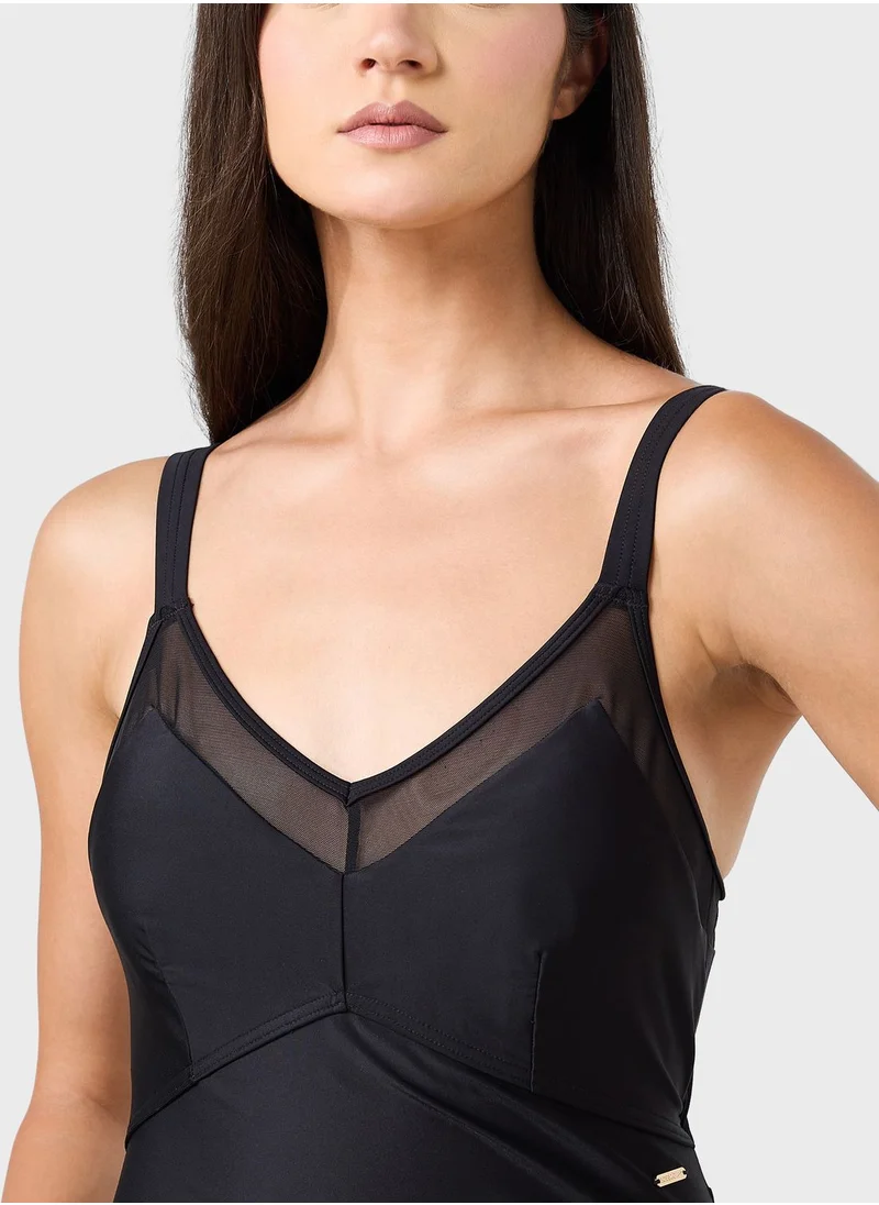 speedo Shaping Mesh Detail One Piece