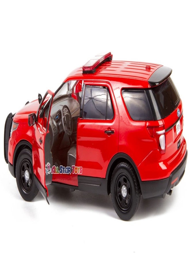 Motormax All Star Toys 1/24 Fire Department Diecast Model 2015 Ford Police Interceptor Utility Fire Marshal, Fire Chief Vehicle, Fire Truck Unmarked 76978 AST Exclusive - Image 5