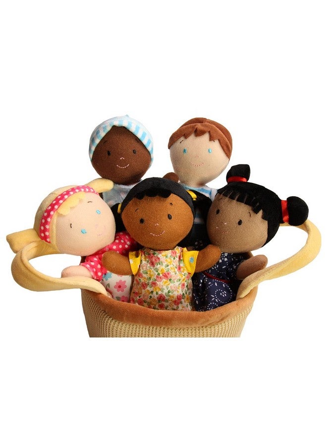 Snuggle Stuffs Basket of Buddies Plush Diversity Multicultural Ethnic Dolls | Diversity Toys for Toddlers | Soft Multicultural Dolls for Preschool Classroom, Daycare or at Home | Set of 5-8" - Image 4