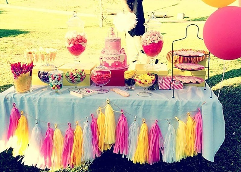 ZOOYOO Tassel Garland Tissue Paper Tassel Banner,Table Decor,DIY Kits for Various Party, Tassels Party Decoration,Pack of 20(Hot Pink,Pink,Blue,Yellow) - Image 3