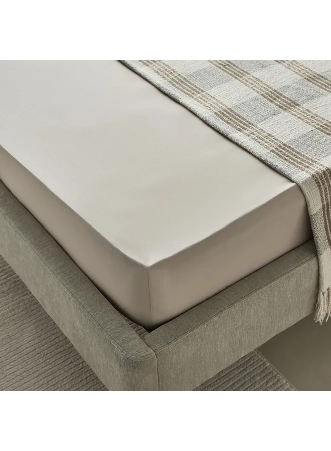 Home Box Purely-percale 300TC Single Fitted Sheet 200 x 36 x 90 cm