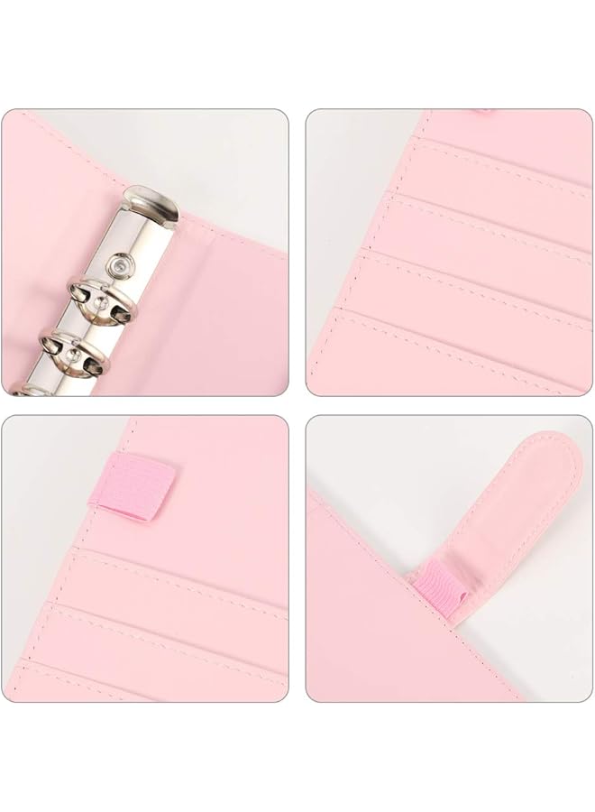 erorex A5 Pu Leather Ring Binder Refillable 6 Round Ring Binder Cover Business Notebook Binder Notepad And Meeting Notebook Travel Writing Notebook Diary Binder Cover Pink  - Image 4