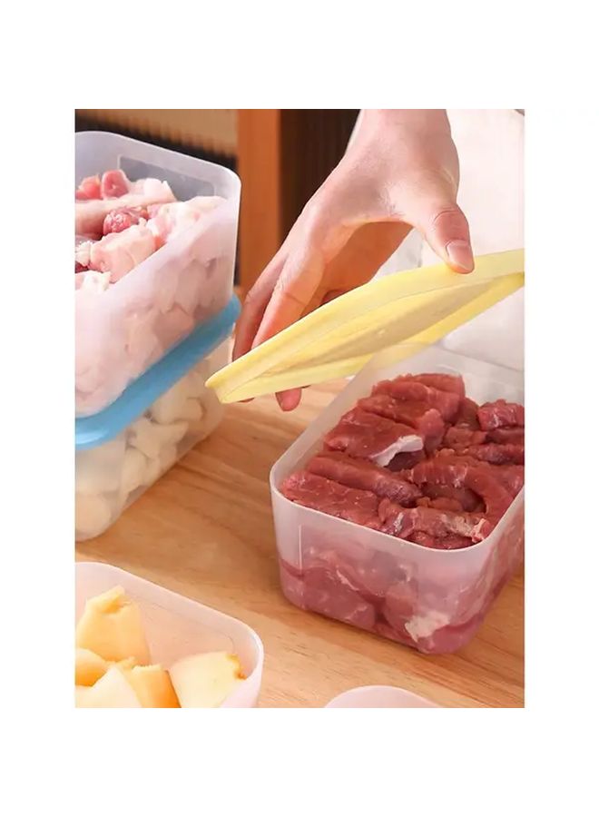 Yellow Airtight Plastic Food Storage Container With Lid For Refrigerator Microwave Dishwasher Safe - Image 4