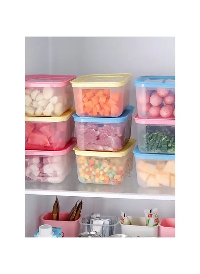 Yellow Airtight Plastic Food Storage Container With Lid For Refrigerator Microwave Dishwasher Safe - Image 2