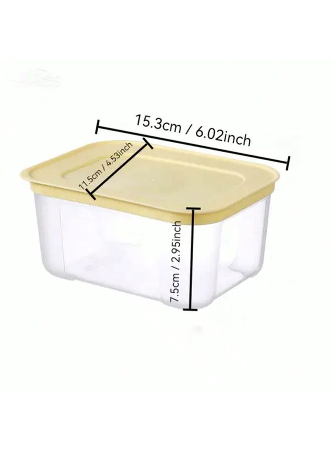 Yellow Airtight Plastic Food Storage Container With Lid For Refrigerator Microwave Dishwasher Safe - Image 3