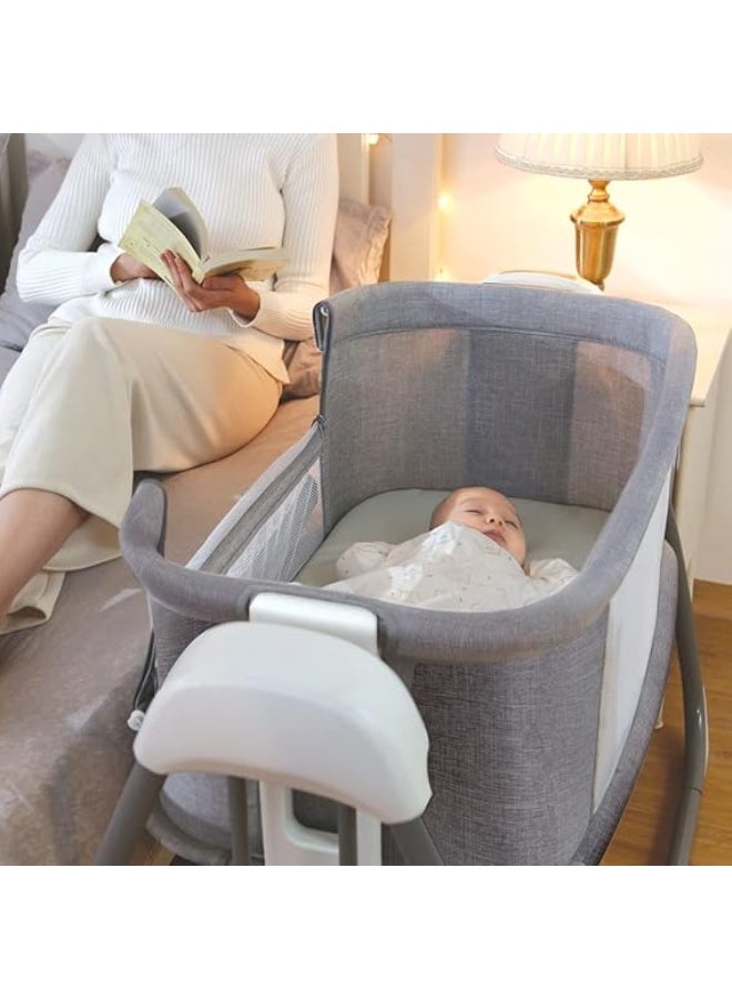 Mastela Music 4in1 Bedside Crib Sleeper Electric Baby Bassinet Swing Beside Sleeper Baby Cradle for Baby Easy to Assemble Bassinet for Newborn/Infant - Image 2