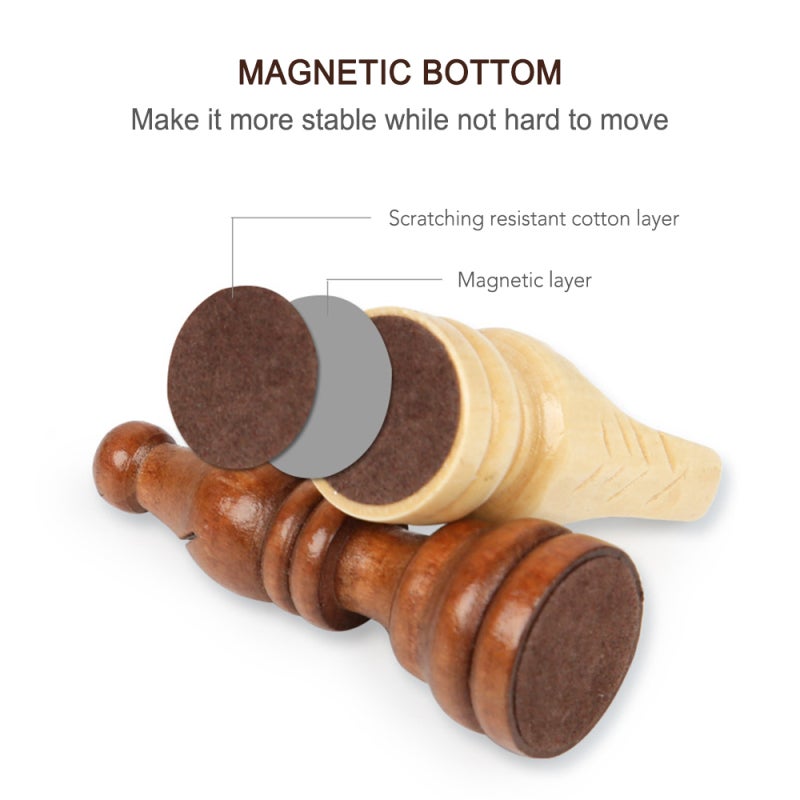 Magnetic Chess Set 34x34cm Solid Wood Construction - Folding Locking Design Parent-Child Toy for Family Indoor Outdoor Play - Image 5