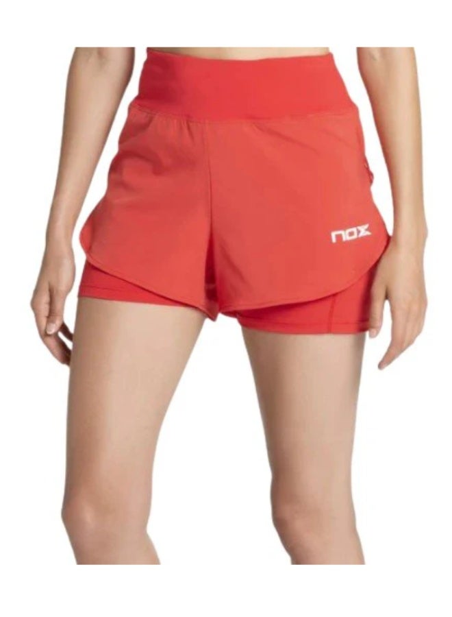 شورت نسائي نوكس فيت برو موخير أحمر