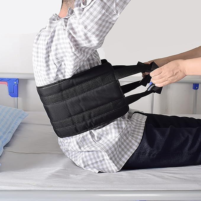 DHARMATMAJ Unisex LiftPro Patient Lifting Belt | Patient Lifting Aid | Durable Transfer Belt with 4 Handles | Provides Safe Transfer from Cars, Bed, Sofa, Wheelchair – Premium Black Color (33x9 Inch) - Image 4
