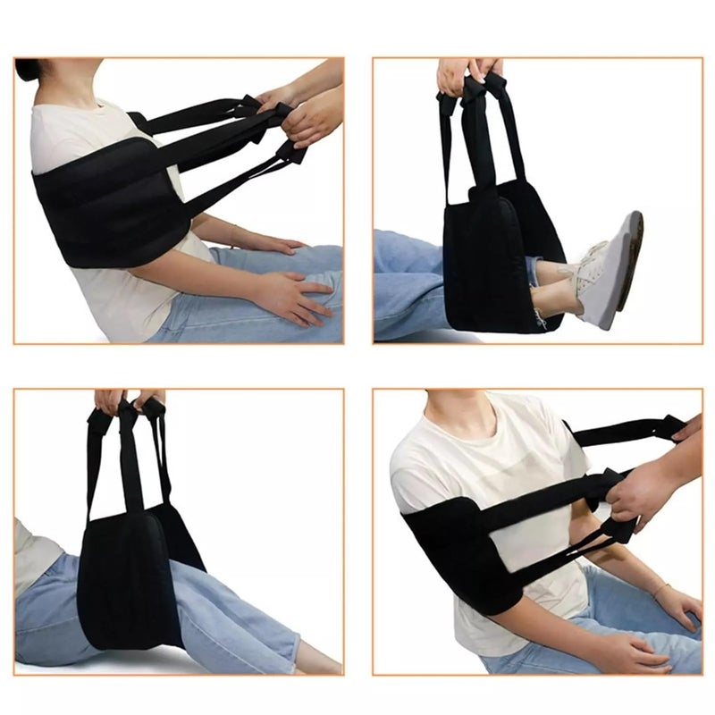 DHARMATMAJ Unisex LiftPro Patient Lifting Belt | Patient Lifting Aid | Durable Transfer Belt with 4 Handles | Provides Safe Transfer from Cars, Bed, Sofa, Wheelchair – Premium Black Color (33x9 Inch) - Image 1