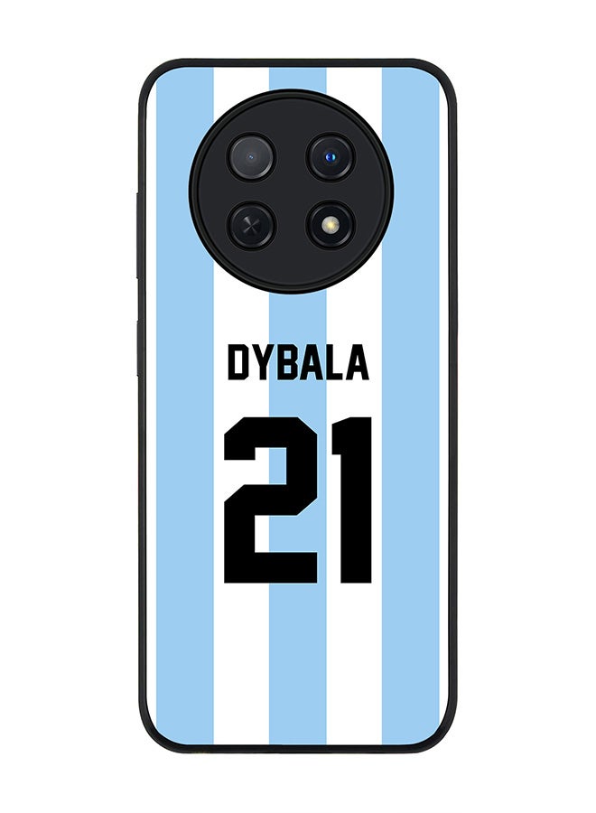 Stylizedd Rugged Black edge case for Huawei Nova Y91 4G  Huawei Enjoy 60X, Slim fit Soft Case Flexible Rubber Edges Anti Drop TPU Gel Thin Cover -  Football Team - Argentina, Player Name - Dybala - Image 1