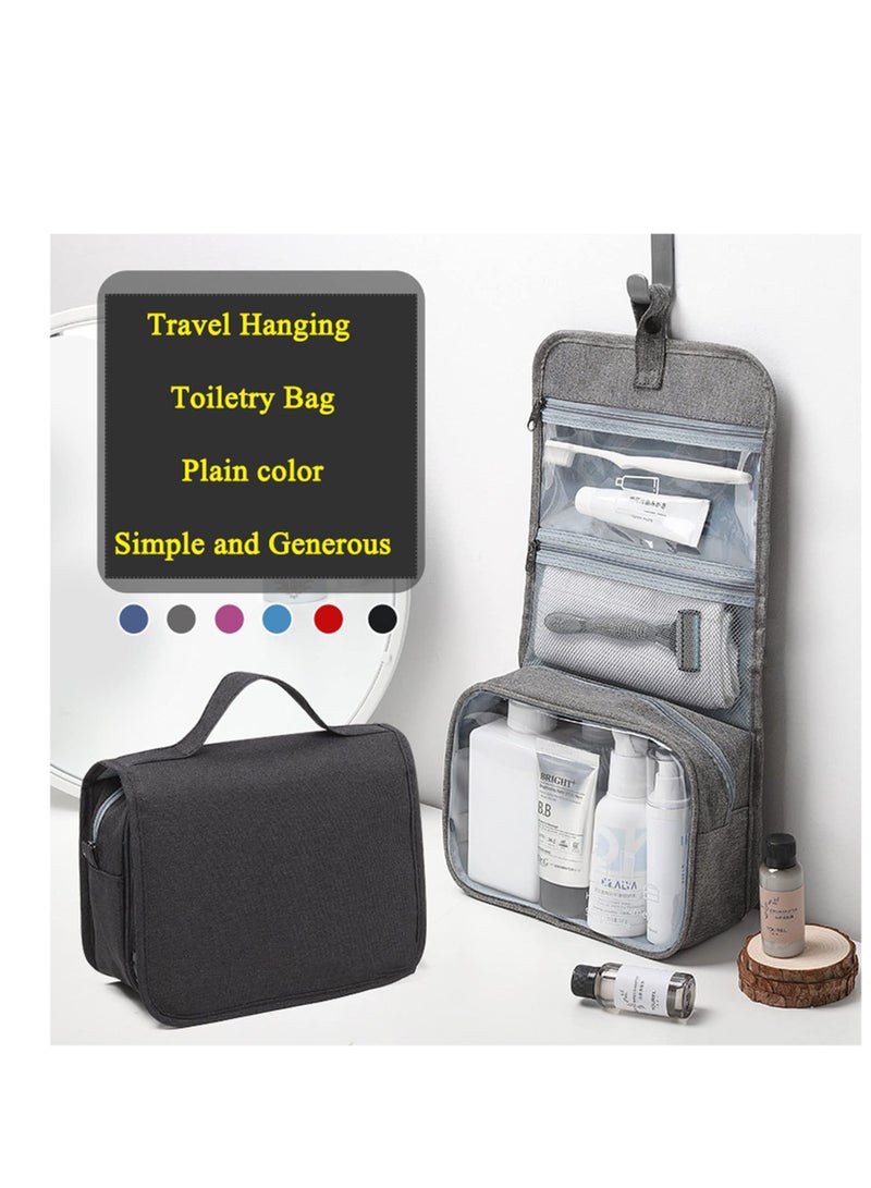 Excefore Toiletry Bag for Men, Make up Organizer for Women, Water Resistant Shaving Bag, Large Capacity Cosmetic Holder, Foldable Storage Bags with Divider and Handle for Toiletries Brushes Tools Daily Use - Image 3