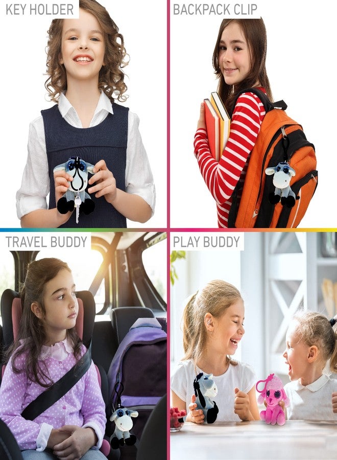 Puzzled DolliBu Donkey Plush Big Eyes Keychain Stuffed Animal - Soft Farm Animal Charm with Sparkling Big Eyes, Decorative Barn Plush Toy Accessory and Fun Buddy Clip for Kids Backpack - Image 3