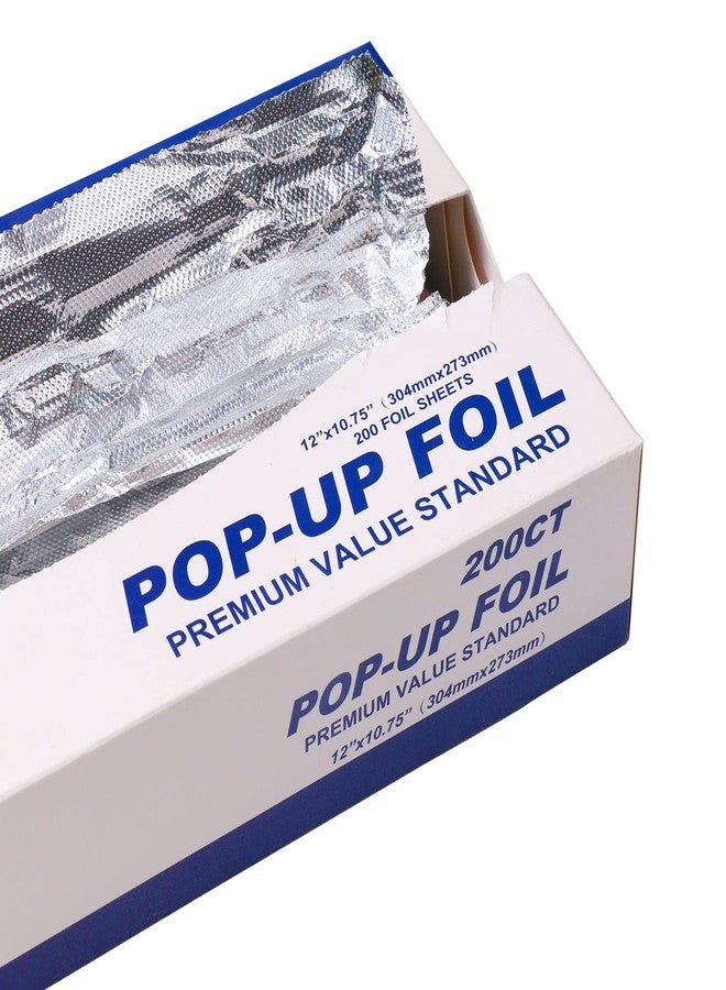 YUNYDSM Aluminum Foil Sheets, Pre-Cut Foil Sheets, for Home Restaurant Food Processing, High-Temperature Resistant Non-Stick Type, Pop Up Single Sheets, 200 Sheets (12 in) - Image 2