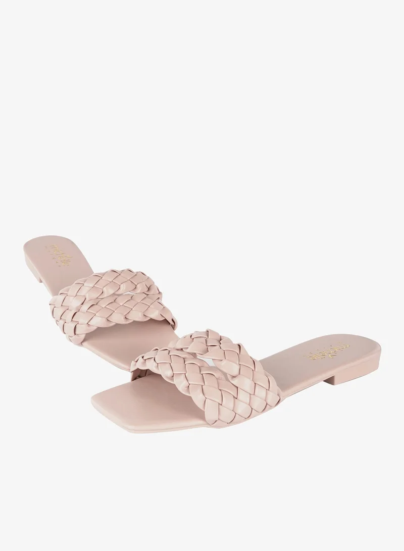 Michelle Morgan Pink 092-2282 Michelle Morgan Ladies Mesh Strap Flat Sandals Pink for Women | Best Price UAE