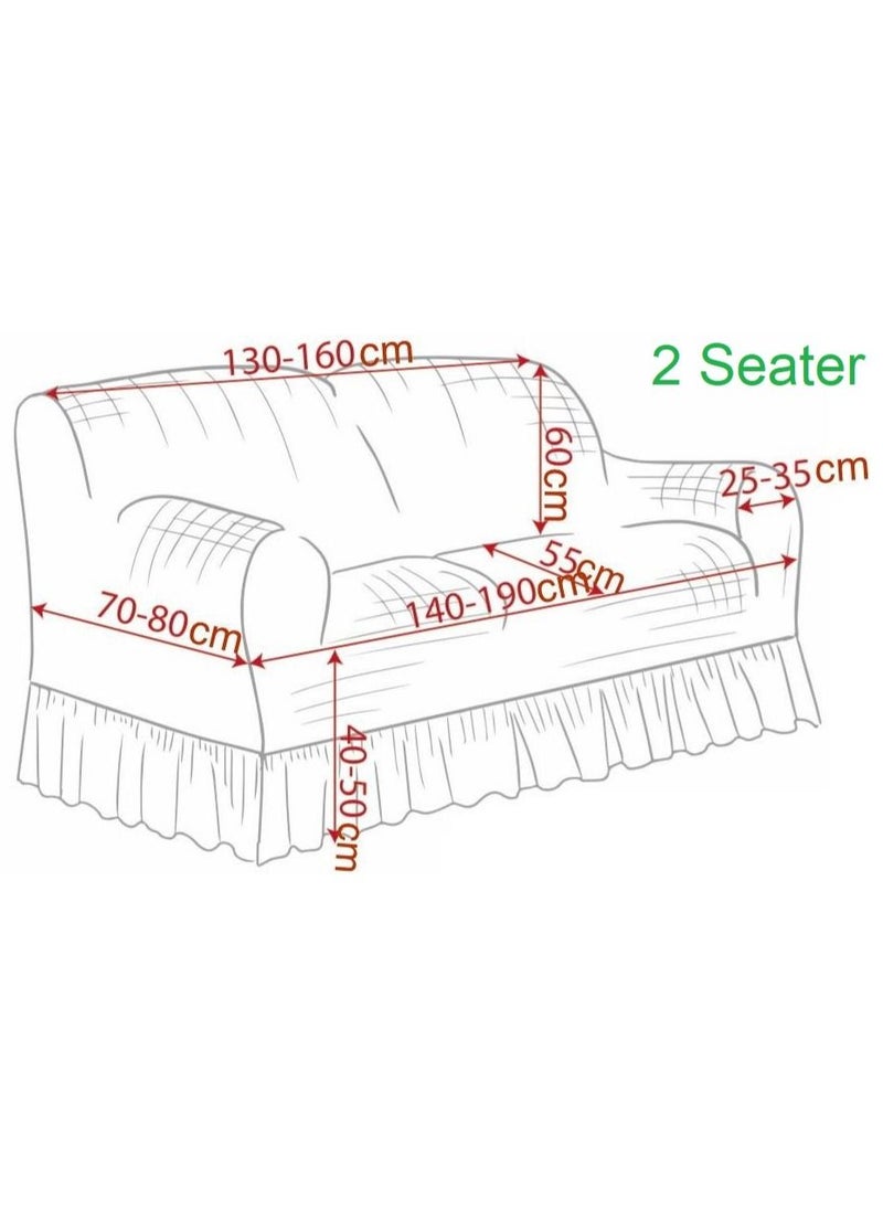 Fabienne Jacquard Fabric Stretchable Two Seater Sofa Cover Maroon  - Image 2