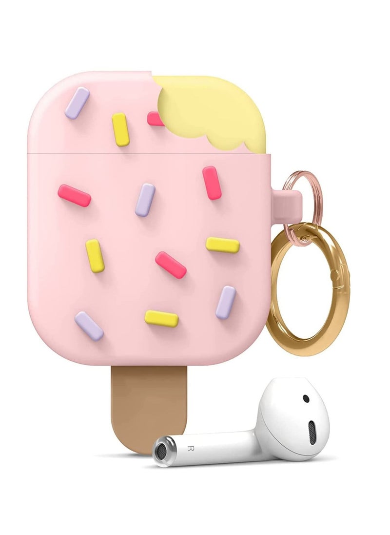 SYOSI - For AirPods Generation Apple Bluetooth Wireless Earphone Cover Suitable for Fresh and Anti Fall Soft Plastic Shell, Ice Cream for AirPods Pro Case with Keychain - Image 1