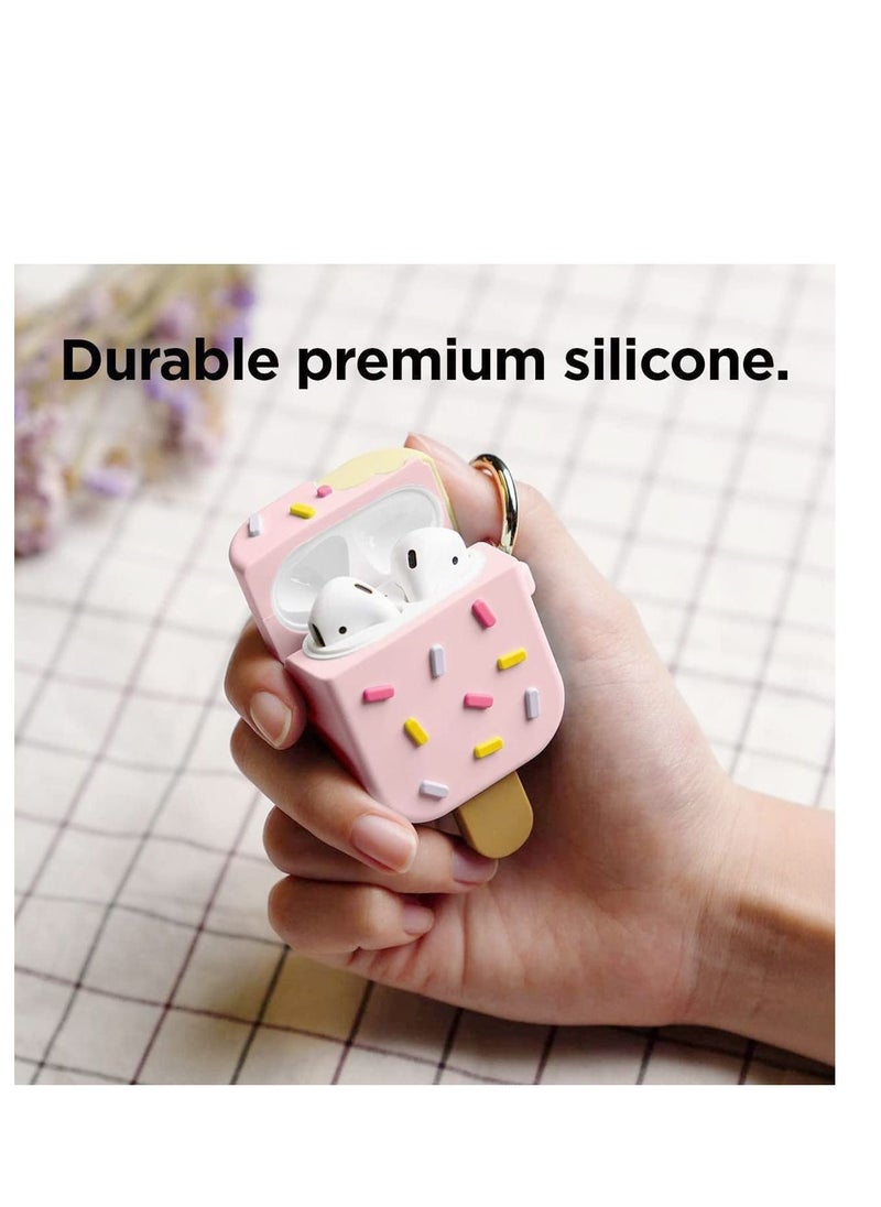 SYOSI - For AirPods Generation Apple Bluetooth Wireless Earphone Cover Suitable for Fresh and Anti Fall Soft Plastic Shell, Ice Cream for AirPods Pro Case with Keychain - Image 1