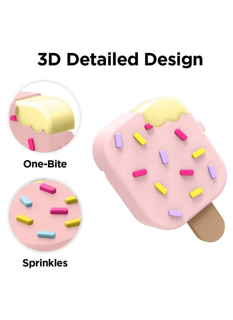 SYOSI - For AirPods Generation Apple Bluetooth Wireless Earphone Cover Suitable for Fresh and Anti Fall Soft Plastic Shell, Ice Cream for AirPods Pro Case with Keychain - Image 1