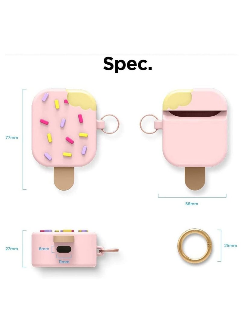 SYOSI - For AirPods Generation Apple Bluetooth Wireless Earphone Cover Suitable for Fresh and Anti Fall Soft Plastic Shell, Ice Cream for AirPods Pro Case with Keychain - Image 1