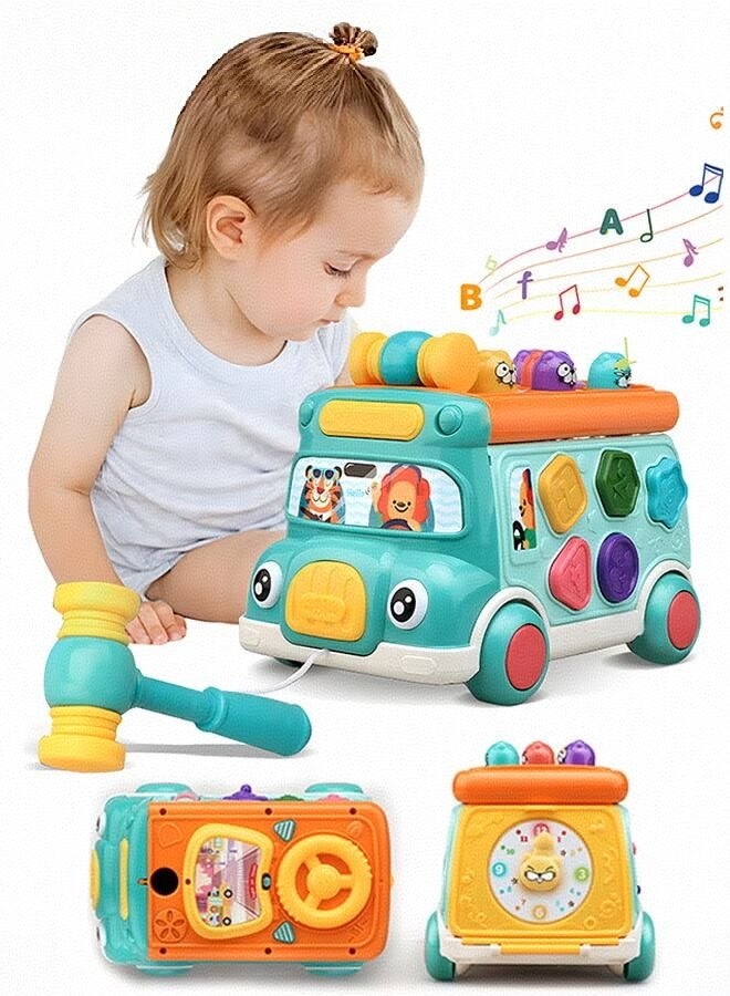 Pounding Toys for Toddlers Educational Toy Pull Along Bus Gopher Toy for Boys Girls Birthday Gift - Image 1