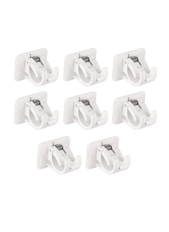 Generic 8 Storage Bracket Viscose Buckle, Rod Hanging Clip, Curtain Rod Hanging Hook, Shower Curtain Rod Towel Hanging Clip (White)  - Image 1