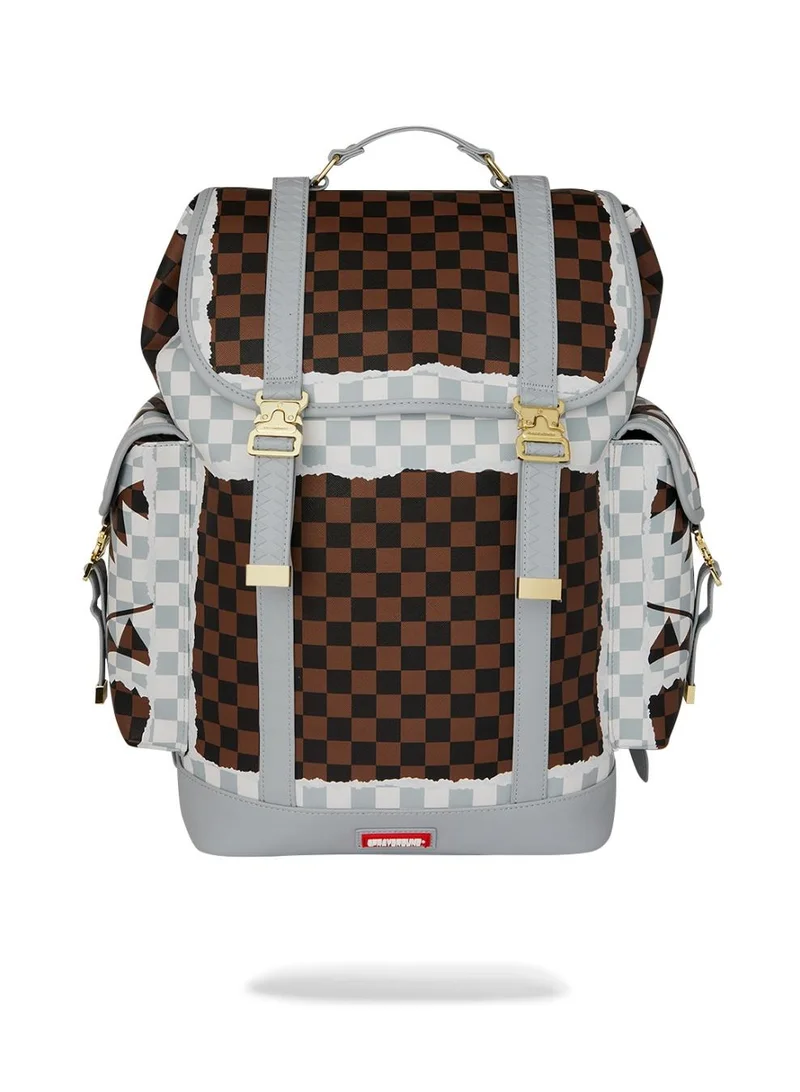 SPRAYGROUND SG CREAM AND BROWN TEAR CHECK MONTE CARLO BACKPACK