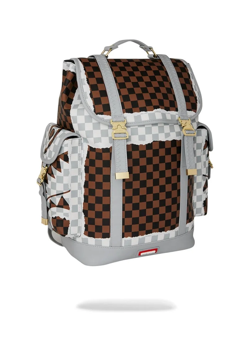 SPRAYGROUND SG CREAM AND BROWN TEAR CHECK MONTE CARLO BACKPACK