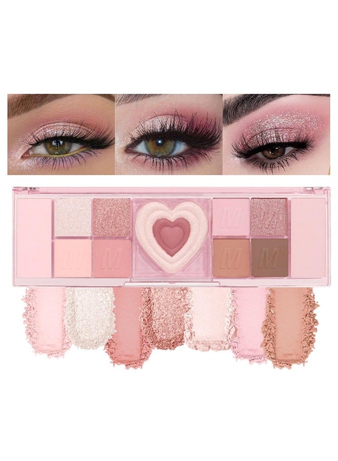 السيدة لارا 12 لونا عارية الوردي الطبيعي غير لامع لوحة ظلال العيون لمكياج العيون ، مسحوق ظلال العيون البني عالي الصبغة # 02 - Image 1