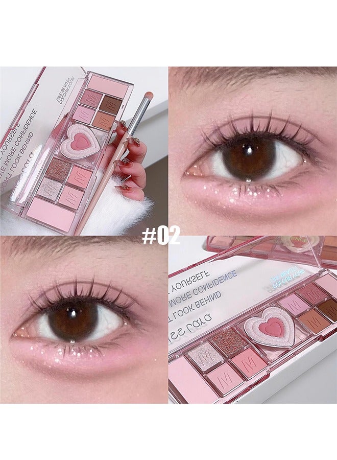 السيدة لارا 12 لونا عارية الوردي الطبيعي غير لامع لوحة ظلال العيون لمكياج العيون ، مسحوق ظلال العيون البني عالي الصبغة # 02 - Image 2