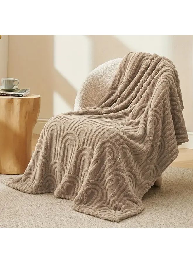 White Boho Fleece Throw Blanket 78 74x90 55 Inch Soft Lightweight Cozy All Season - Image 5