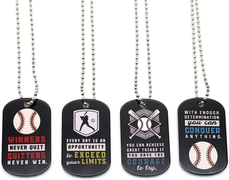 Inkstone Baseball Dogtag Necklaces | Motivational Be The Game Changer | 12 Pack | Encouraging Gift for Students, Teams, Players, and Employee baseball necklace Party Favors Gifts for Team Softball Gifts - Image 5