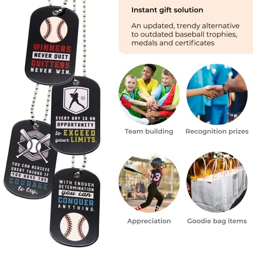 Inkstone Baseball Dogtag Necklaces | Motivational Be The Game Changer | 12 Pack | Encouraging Gift for Students, Teams, Players, and Employee baseball necklace Party Favors Gifts for Team Softball Gifts - Image 4