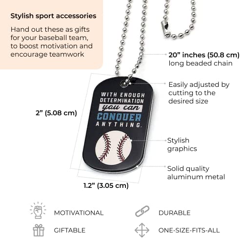 Inkstone Baseball Dogtag Necklaces | Motivational Be The Game Changer | 12 Pack | Encouraging Gift for Students, Teams, Players, and Employee baseball necklace Party Favors Gifts for Team Softball Gifts - Image 3