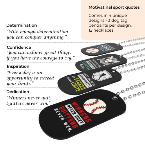 Inkstone Baseball Dogtag Necklaces | Motivational Be The Game Changer | 12 Pack | Encouraging Gift for Students, Teams, Players, and Employee baseball necklace Party Favors Gifts for Team Softball Gifts - Image 2