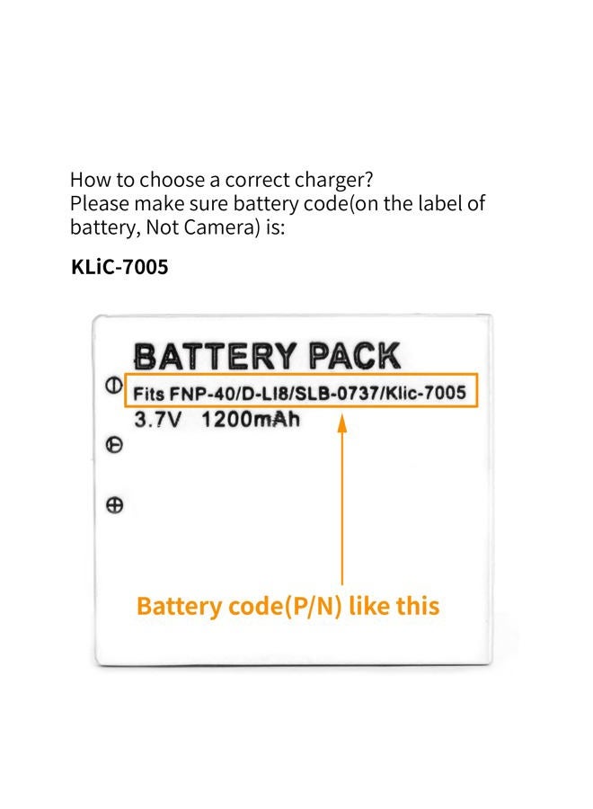 Norifon شاحن USB KLIC-7005 لكاميرا Kodak EasyShare C763 والمزيد - Image 3