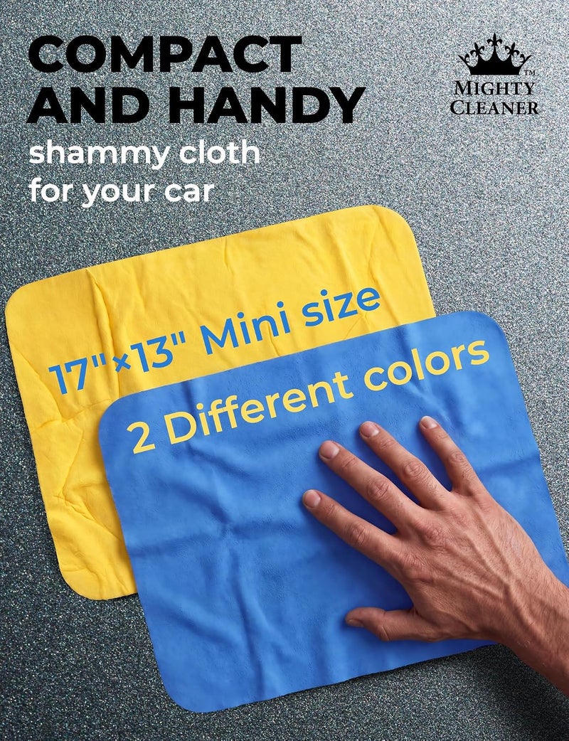 Mighty Cleaner قماش شمواه فاخر للسيارة - عبوتان - منشفة شامي صغيرة للسيارة (17 × 13 انش) - (أنبوبين + منشفة شمواه إضافية)، من مايتي كلينر - Image 5