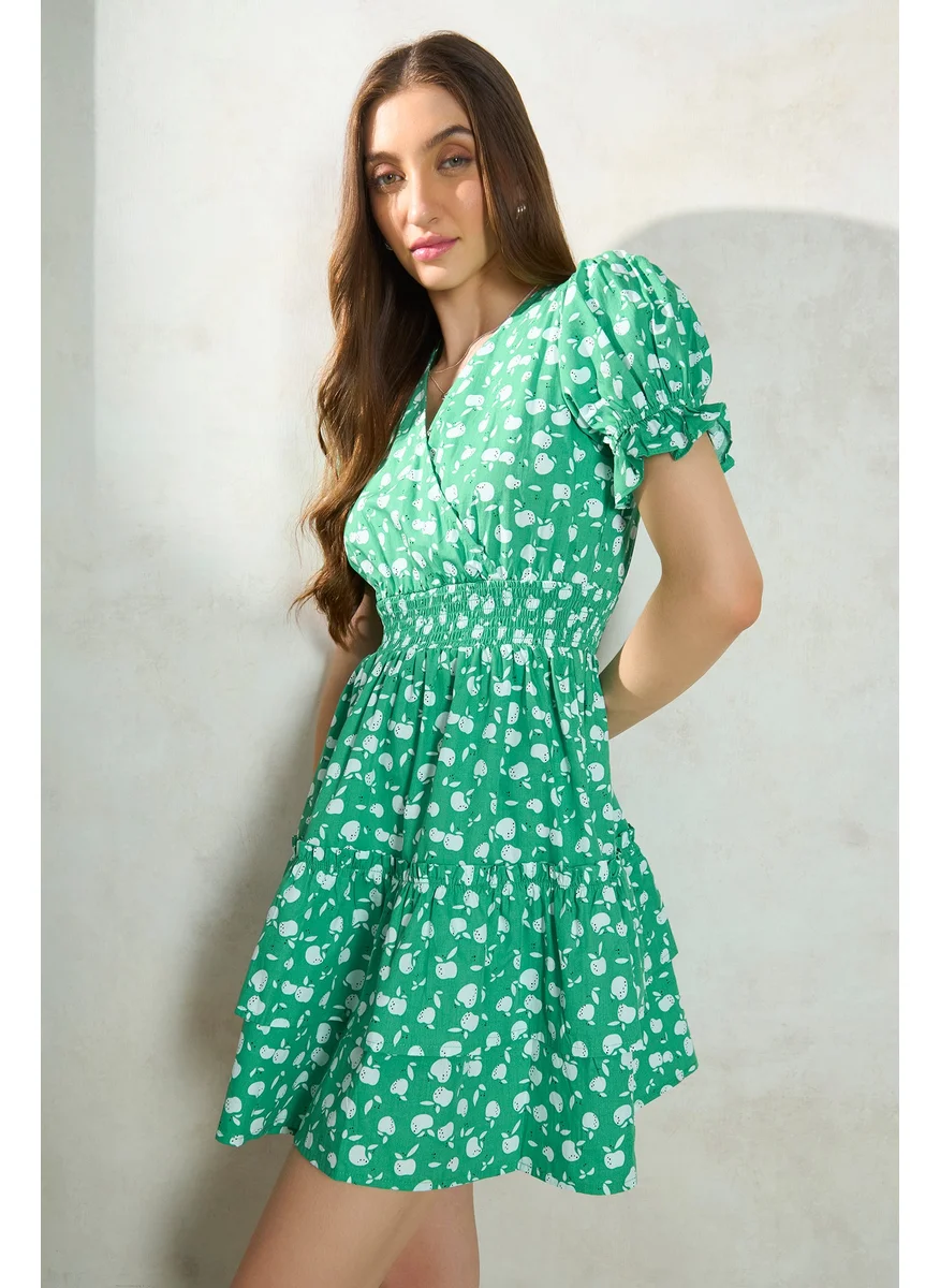 فيرجيو Floral Smocked Mini Dress