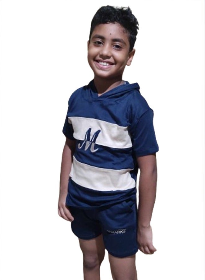 Boys Kids Pajama Set Hoodie Short Sleeves - Embroidery - Image 3