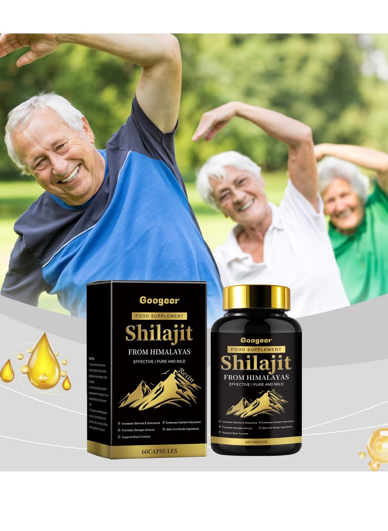 Googeer Shilajit Energy Capsules，Natural Dietary Supplements，Immune Enhancement Capsules，Promote Bone Protein Growth,Increase Resistance Mineral Supplement ，Protecting the Health of the Elderly and Children  - Image 2